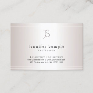 Creative Monogram Sjabloon Modern Silver Salon Visitekaartje