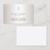 Creative Monogram Sjabloon Modern Silver Salon Visitekaartje (Voorkant / Achterkant)