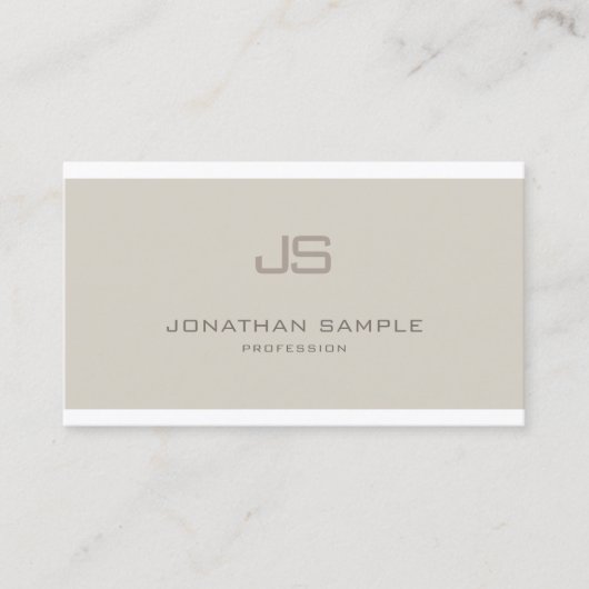 Creative Monogram Smooth Professional Plain Luxe Visitekaartje (Voorkant)