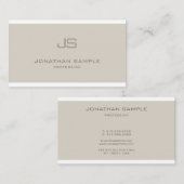 Creative Monogram Smooth Professional Plain Luxe Visitekaartje (Voorkant / Achterkant)