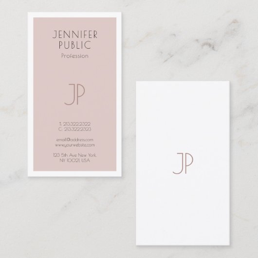 Creative Monogram Trendy Artistic Plain Luxury Visitekaartje (Voorkant / Achterkant)