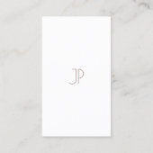 Creative Monogram Trendy Artistic Plain Luxury Visitekaartje (Achterkant)