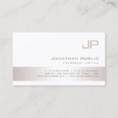 Creative Monogrammed Modern Plain Trendy Luxury Visitekaartje (Achterkant)