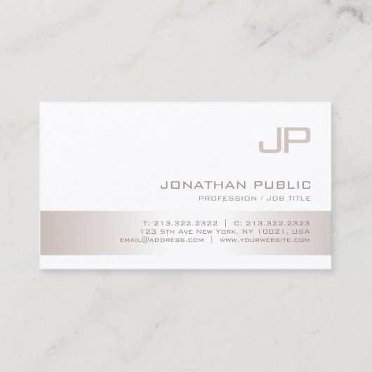 Creative Monogrammed Modern Plain Trendy Luxury Visitekaartje (Achterkant)