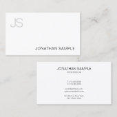 Creative Monogrammed Moderne Clean Plain Luxury Visitekaartje (Voorkant / Achterkant)