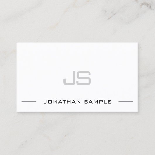 Creative Monogrammen Professional Simple Modern Visitekaartje (Voorkant)