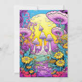 Creative Mushroom Forest Print Verjaardagsfeest Kaart (Achterkant)