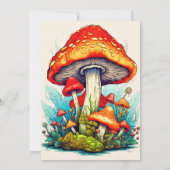 Creative Mushroom Illustratie Verjaardagsfeest Kaart (Achterkant)
