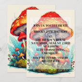 Creative Mushroom Illustratie Verjaardagsfeest Kaart (Voorkant / Achterkant)