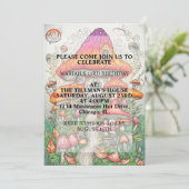 Creative Mushroom Woning Art Verjaardagsfeest Kaart (Staand voorkant)