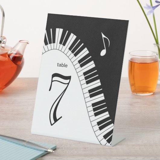 Creative Musicians Piano Key Table Number Reclamebord Met Voetstuk (Insitu)