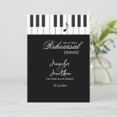 Creative Musicians Piano Keys Rehearsal Dinner Kaart (Staand voorkant)
