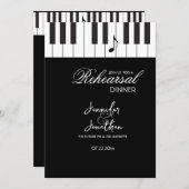 Creative Musicians Piano Keys Rehearsal Dinner Kaart (Voorkant / Achterkant)