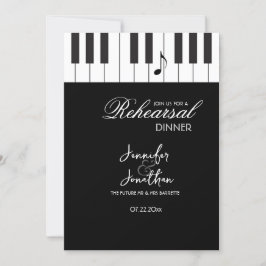 Creative Musicians Piano Keys Rehearsal Dinner Kaart