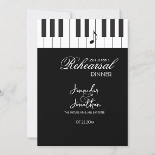 Creative Musicians Piano Keys Rehearsal Dinner Kaart