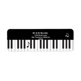 Creative Musicians Piano Keys Return Address Etiket