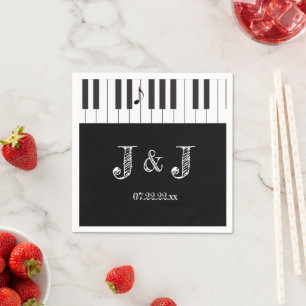 Creative Musicians Piano Keys Weddenschap Paper Servet