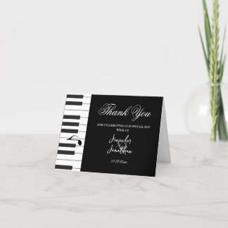 Creative Musicians Piano Keys Wedding Bedankkaart