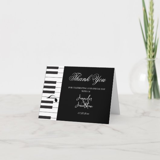 Creative Musicians Piano Keys Wedding Bedankkaart (Voorkant)