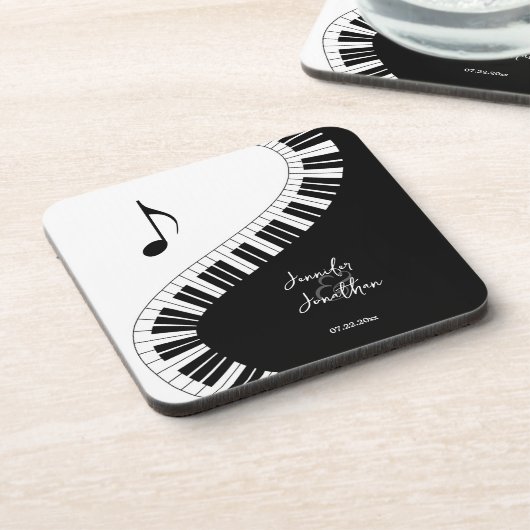 Creative Musicians Piano Keys Wedding Bier Onderzetter (Linkerzijde)