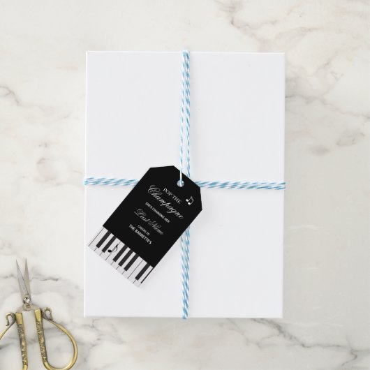 Creative Musicians Piano Keys Wedding Cadeaulabel (Met Touw)
