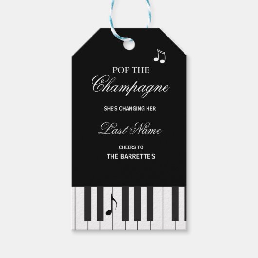 Creative Musicians Piano Keys Wedding Cadeaulabel (Voorkant)