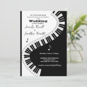 Creative Musicians Piano Keys Wedding Kaart (Staand voorkant)