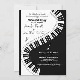 Creative Musicians Piano Keys Wedding Kaart