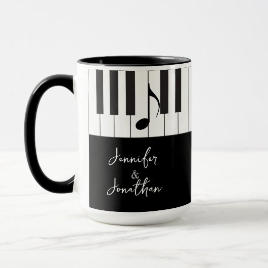 Creative Musicians Piano Keys Wedding Mok (Links)