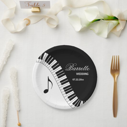 Creative Musicians Piano Keys Wedding Papieren Bordje (Huwelijk)