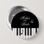 Creative Musicians Piano Keys Wedding Ronde Button 7,6 Cm (Voorkant /achterkant)