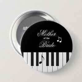 Creative Musicians Piano Keys Wedding Ronde Button 7,6 Cm