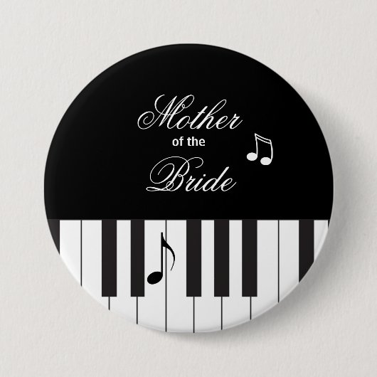 Creative Musicians Piano Keys Wedding Ronde Button 7,6 Cm (Voorkant)