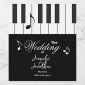 Creative Musicians Piano Keys Wedding Wijn Etiket (Enkel label)