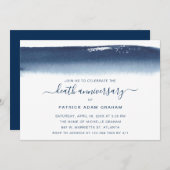 Creative Navy Blue Waterverf Death Jubileum Kaart (Voorkant / Achterkant)