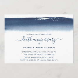 Creative Navy Blue Waterverf Death Jubileum Kaart