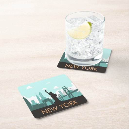 Creative New York Skyline Kartonnen Onderzetters (Insitu)