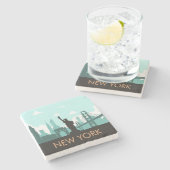 Creative New York Skyline Stenen Onderzetter (Zijkant)