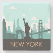 Creative New York Skyline Stenen Onderzetter (Voorkant)
