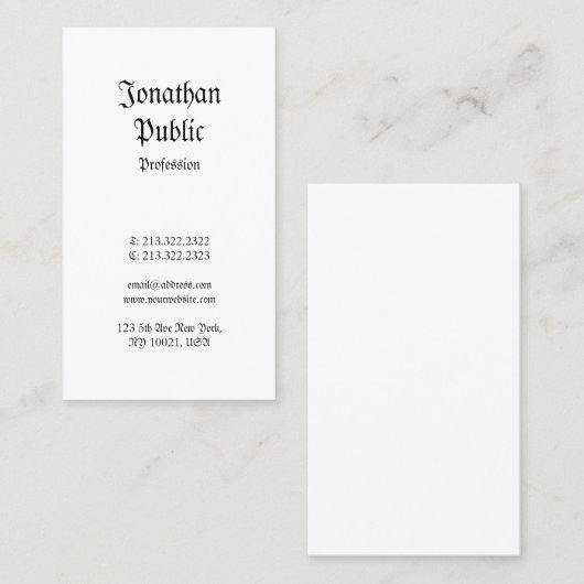 Creative Nostalgic Classic  Professional Visitekaartje (Voorkant / Achterkant)