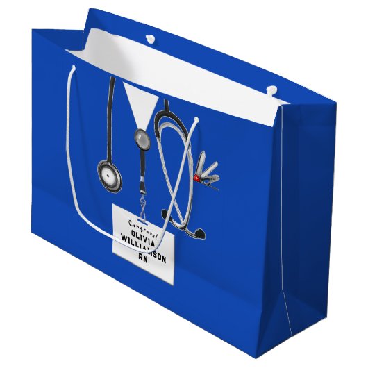 Creative Nurse Graduation Large Gift Bag Groot Cadeauzakje (Voorkant Gekanteld)