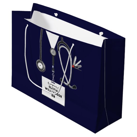 Creative Nurse Graduation Large Gift Bag Groot Cadeauzakje (Voorkant Gekanteld)