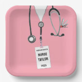 Creative Nurse Graduation Party Roze papieren Bord (Voorkant)