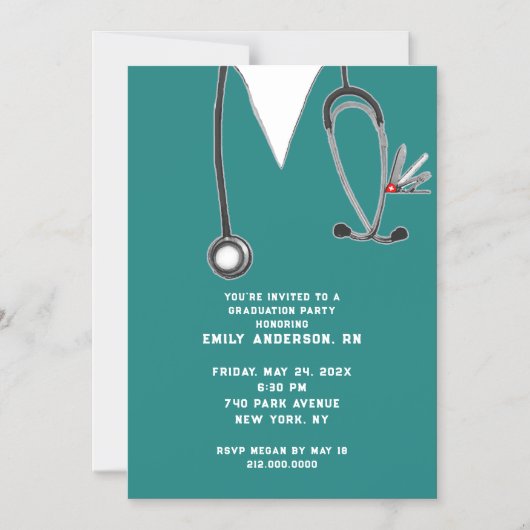 Creative Nursing School Graduation Magnetische Uitnodiging (Voorkant)