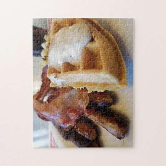 Creative ontbijt bacon waffle puzzel (Verticaal)