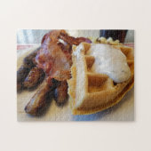 Creative ontbijt bacon waffle puzzel legpuzzel (Horizontaal)