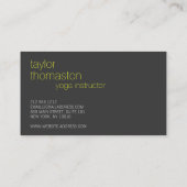 Creative Origami Crane Neon Geel op Donkergrijs Visitekaartje (Achterkant)