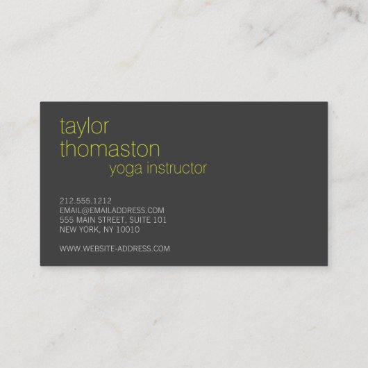 Creative Origami Crane Neon Geel op Donkergrijs Visitekaartje (Achterkant)