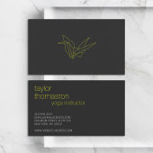Creative Origami Crane Neon Geel op Donkergrijs Visitekaartje