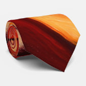 Creative Origineel Bruin Rood Geel Abstract Stropdas (Opgerold)